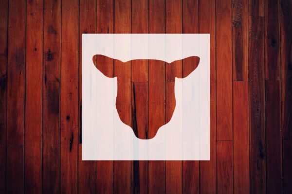 Generic Sheep Head Stencil, Reusable, Precision-Cut Mylar, 4-Inch, Perfect for Farm-Themed Crafts and Home Decor, White