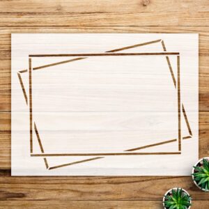 Geometric Tall Rectangular Frame Stencil for Walls and Crafts, Reusable Mylar Template, Ideal for Home Decor and DIY Projects - Size A1 ()