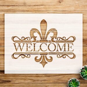 Fleur de lis Stencil Pattern for Wood Signs and pallets, Reusable Mylar Template, Ideal for Home Decor and Craft Projects - Size A1 ()
