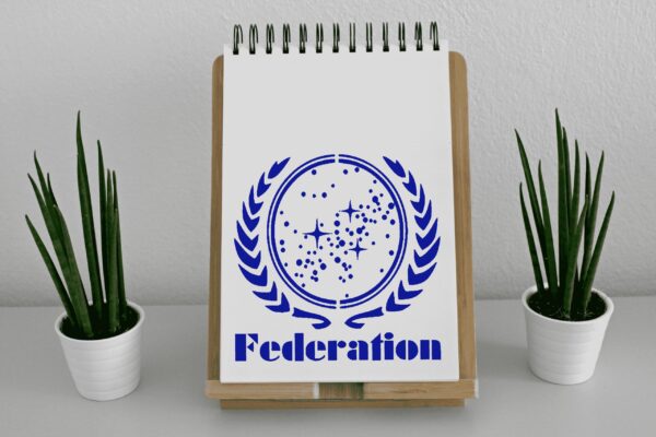 Star Federation Stencil - Explore Galactic Vibes, , for Cosmic Art and Sci-Fi Enthusiasts - Image 3
