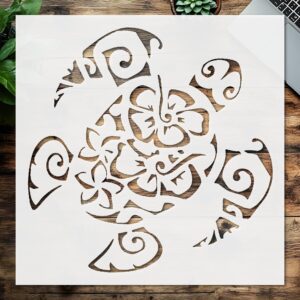 Stencil Turtle with Patterns, Plastic Reusable, Reusable Plastic, L x W, for DIY Crafts and Home Decor