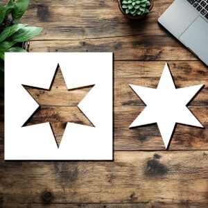 Six-Pointed Star Reusable Stencil – Mylar Template for Painting, Wood, Canvas, Fabric, and DIY Crafts