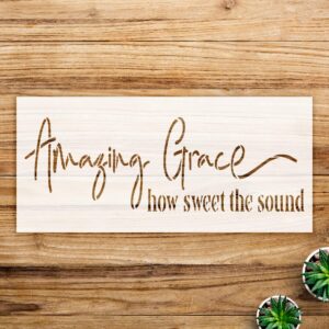 Amazing Grace Song Lyrics Reusable Mylar Template Stencil Pattern for Walls and Crafts, Ideal for Home Decor and DIY Projects - Size A2 ()