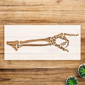 Skeleton Pointing Hand arm Stencil for Walls and Crafts, Reusable Mylar Template, Ideal for Halloween Home Decor and DIY Projects - Size A2 ()