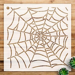 Cobweb Stencil Pattern for Walls and Crafts, Reusable Mylar Template, Ideal for Halloween Decor and Artistic Projects - Size A2 ()