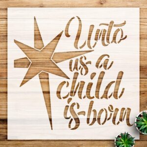Christmas Star Word Stencil for Wood Signs and Home Decor, Reusable Mylar Template, Inspirational Design for Holiday Crafts and Seasonal Art Projects - Size A3 ()