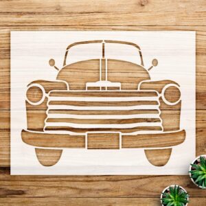 Old red Truck Stencil Pattern for Walls and Crafts, Rustic Farmhouse Design, Ideal for Country Living and Vintage Home Decor - Size A2 ()