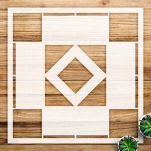 Block barn Quilt Stencil Pattern for Wood Signs and Home Decor, Reusable Mylar Template for DIY Craft Projects and Decorative Painting - Size A2 ()