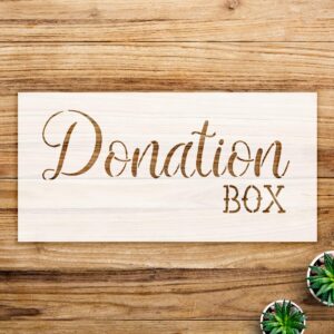 Donation Box Stencil for Wood and Walls, Reusable Mylar Template, Ideal for Charity fundraisers, Church Events, and School Service Projects - Size A3 ()