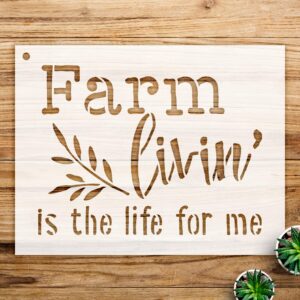 Farm Livin Stencil Pattern for Wood and Home Decor, Reusable Mylar Template, Ideal for Painting and Craft Projects - Size A1 ()