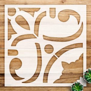 Flower Ornament Tile Stencil Pattern for Bathroom and Kitchen Floors, Reusable Mylar Template for DIY Home Decor Projects - Size A3 ()