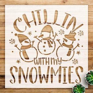 Snowman Stencil Pattern for Crafts and Home Decor, Reusable Mylar Template, Ideal for Winter Projects and Festive Greetings - Size A3 ()