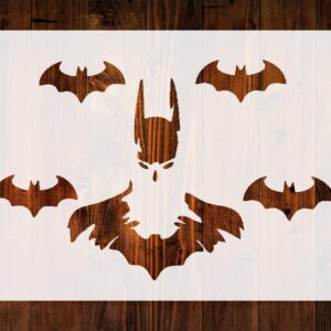 STENCILAIR Batman with Bat Friends Stencil, Reusable 10 mil Mylar for Art, DIY Projects, Scrapbooking, & Wall Painting