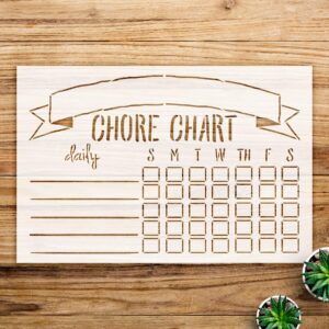 Daily Chore Chart Stencil for Walls and Surfaces, editable Cleaning Calendar Template, Ideal for Bedroom and Kitchen Organization - Size A1 ()