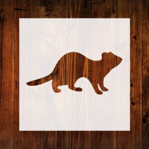 4-Inch Ferret Style Design Stencil, Reusable Mylar Cutout, for Sign Art, Crafts & DIY Projects