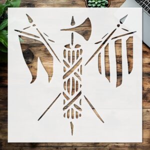 Stencil Viking Sign Flag, Plastic Reusable, Reusable Plastic, L x W, for DIY Crafts and Home Decor
