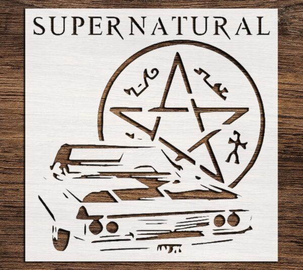 Stencil Star Sign Car Supernatural, Plastic Reusable