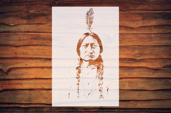 Generic Sitting Indian Chef Stencil, Reusable Plastic Template, 15x8 Inch, Durable for Restaurant Decor and Culinary Crafts, White