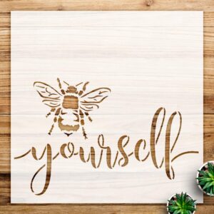 Bumblebee Stencil Pattern for Home Decor and Classroom Projects, DIY Farmhouse Design, Inspirational Spring Script Template - Size A4 ()