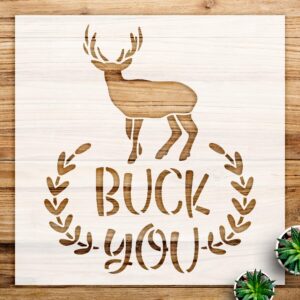 Deer Laurels Stencil Pattern for Home Decor and Crafts, Fun Hunting Phrase Design, Ideal for Walls, Wood, and DIY Cabin Projects - Size A3 ()