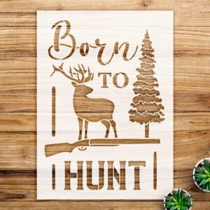 Hunting Stencil Pattern with Deer for Walls and Crafts, Reusable Mylar Template, Ideal for Outdoor Decor and Man cave Projects - Size A2 ()