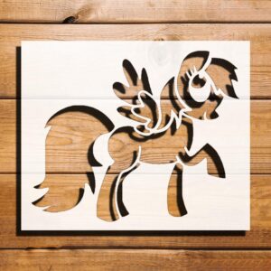 Pony Anime Stencil for Painting, Plastic Reusable 5.5x5.5 inches – Perfect for DIY Crafts, Anime Projects, and Home Decor