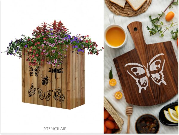 Butterfly Stencil Set for Painting on Wood, Canvas, Paper, Fabric, Walls and Furniture , Wildflower Stencil, Stencils Home Decor, Reusable DIY Art and Craft Stencils - Image 5