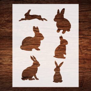 Reusable Bunny Rabbit Stencil 8.5" x 11" - Custom Design for Spring and Easter Crafts