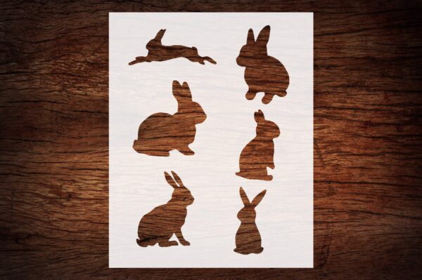 Reusable Bunny Rabbit Stencil 8.5" x 11" - Custom Design for Spring and Easter Crafts