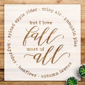 Fall Stencil Pattern for Wood Signs and Home Decor, Autumn Themed DIY Craft Template for Seasonal Projects and Wall Art - Size A2 ()