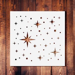 Stars Stencil Pattern for Walls and Crafts, Reusable Mylar Template, Simple Repeating Design, Ideal for Home Decor and Artistic Projects
