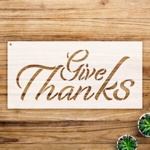 Give Thanks Stencil Pattern for Walls and Crafts, Reusable Mylar Template, Festive Design, Ideal for Home Decor and Seasonal Projects - Size A4 ()