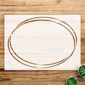 Double Oval Geometric Monogram Frame Stencil for Walls and Crafts, Reusable Mylar Template, Ideal for Home Decor and DIY Projects - Size A3 ()