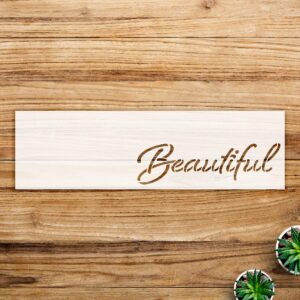 Cursive Script Stencil for Home Wall Decor and Craft Projects, Inspiring Design for Painting on Wood and Surfaces, Reusable Mylar Template - Size A3 ()