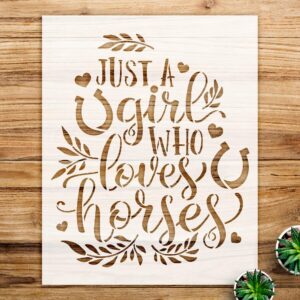 Horse Lover Stencil Pattern for Wood and Wall Art, Reusable Mylar Template, Ideal for DIY Country Farmhouse Home Decor and Craft Projects - Size A1 ()