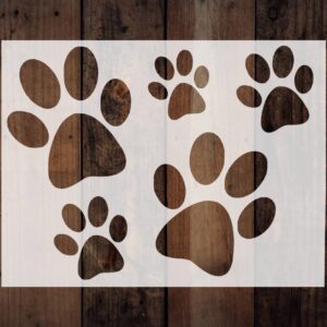 Dog Puppy Paw Prints Stencil - Adorable Footprint Design for Pet Lovers