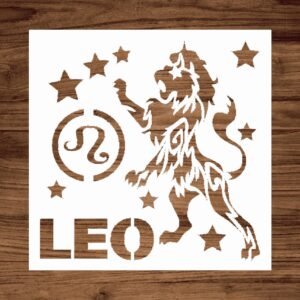Leo Zodiac Sign Stencil - Astrology Inspired Craft Tool for DIY Projects - Durable Reusable Plastic Stencil