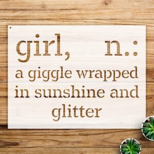 Girl Wrapped in Sunshine Stencil Pattern for Walls and Crafts, Reusable Mylar Template, Ideal for Home Decor and Creative Projects - Size A3 ()