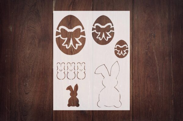 Reusable Easter Egg & Bunny Stencil - Custom Holiday Design for Festive Crafts