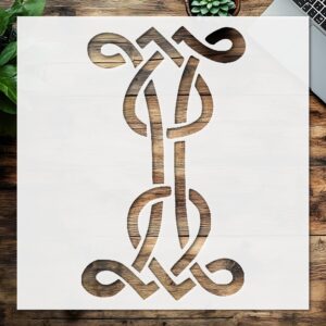 Stencil Celtic Initial I, Plastic Reusable, Reusable Plastic, Not specified, for DIY Crafts and Home Decor