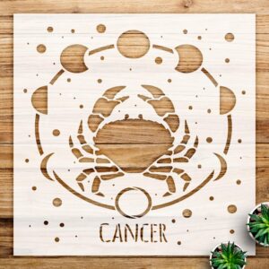 Cancer Zodiac Stencil for Walls and Crafts, Reusable Mylar Template, Ideal for Bedroom Decor and Celestial Art Projects - Size A2 ()