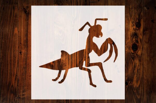 4-Inch Praying Mantis Style Design Stencil, Reusable Mylar Cutout, for Sign Art, Crafts & DIY Projects