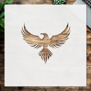 Logo of a Flying Raven Reusable Mylar Stencil for Painting – Perfect for DIY Crafts, Custom Art, and Home Decor Projects
