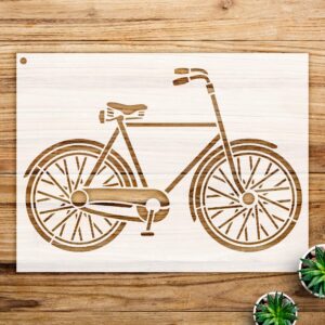 Bicycle Stencil Pattern for Walls and Crafts, Reusable Mylar Template, Vintage Design, Ideal for Painting, Chalk Art, and Mixed Media Projects - Size A3 ()