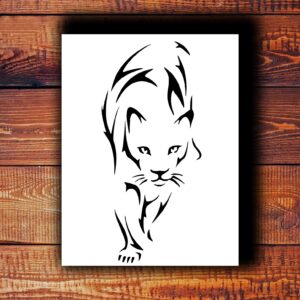 Cat Stencil – Reusable Plastic Walking Cat Template for Painting, DIY Crafts, Pet Decor, Wall Art, Tribal Animal Design – Laser Cut Art Stencil