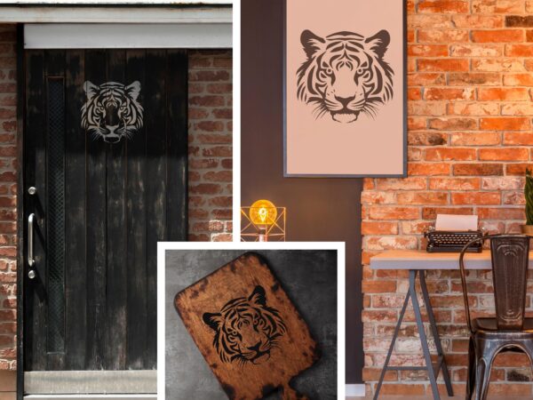 Tiger Head Stencil - Reusable Stencils for Painting - DIY Tiger Head Crafts and Decor - Image 3