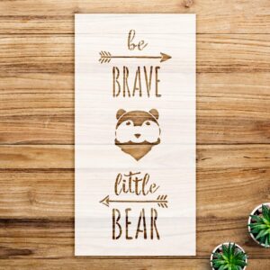 Bear Stencil Pattern with Arrows for Walls and Crafts, Reusable Mylar Template, Ideal for Woodland Nursery and Rustic Home Decor Projects - Size A4 ()