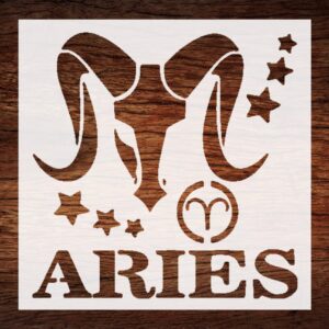 Custom Aries Zodiac Sign Symbol Stencil - Horoscope-Inspired Design for Astrology Crafts
