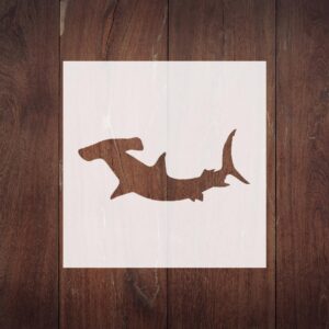 Generic Hammerhead Shark Stencil, Reusable, Durable Mylar, 4-Inch, Perfect for Ocean-Themed Crafts and Decor, White