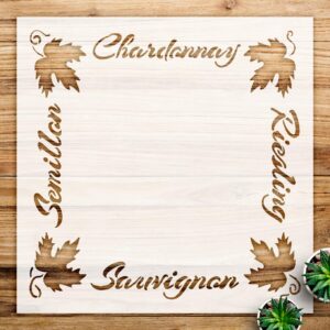European Wine Frame Stencil Pattern for Walls and Crafts, Reusable Mylar Template, Ideal for Home Decor and Artistic Projects - Size A2 ()